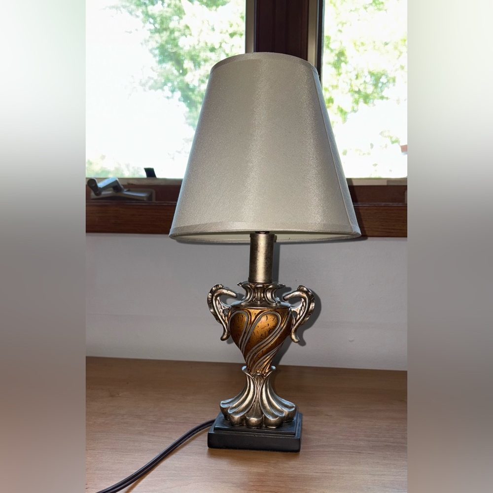 Elegant Silver and Gold Vintage Verandah Table Lamp